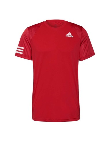 T-SHIRT ADIDAS CLUB 3 BANDES VIVRED/WHITE