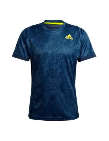 T-SHIRT ADIDAS FLFT PB HR CREW NAVY/ACIDE JAUNE