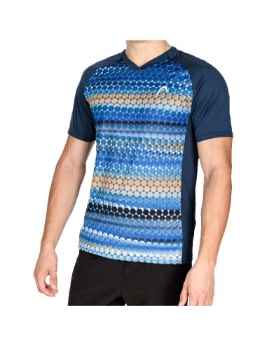 CAMISETA HEAD TOPSPIN MEN DARK BLUE PRINT