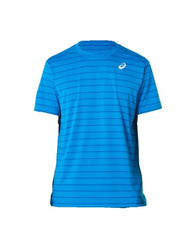 T-SHIRT ASICS MEN COURT STRIPE SS TOP DIRECTOIRE BLUE