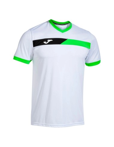 T-SHIRT JOMA COURT BLANC/VERT FLUOR/NOIR