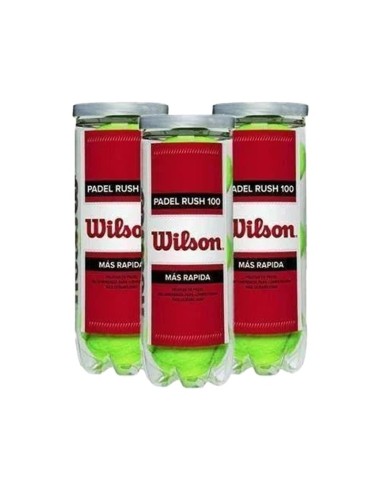 PACK X 3 BOTES DE PELOTAS WILSON PADEL RUSH | ONLYTENIS