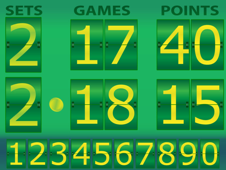 Счет 15. Scoreboard in Tennis.